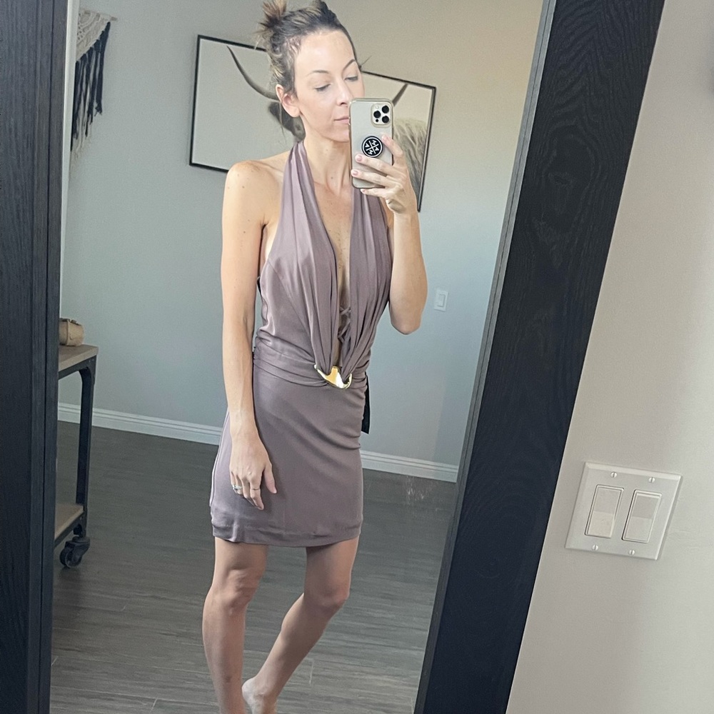 Brand new backless Bebe dress